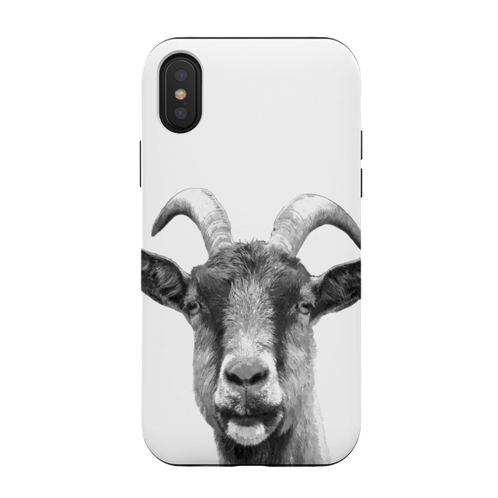 iPhone Xs / X StrongFit Black and White Goat Portrait by Alemi