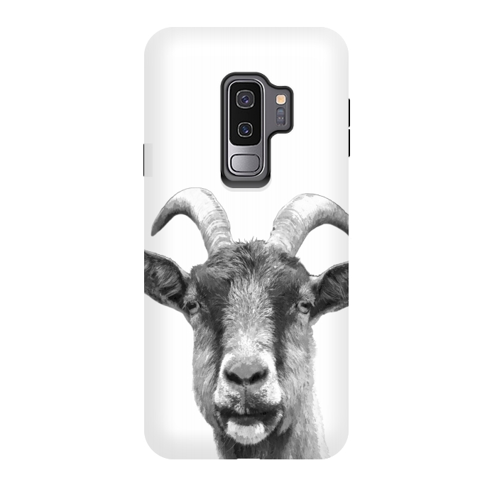Galaxy S9 plus StrongFit Black and White Goat Portrait by Alemi
