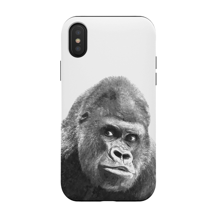 iPhone Xs / X StrongFit Black and White Gorilla by Alemi
