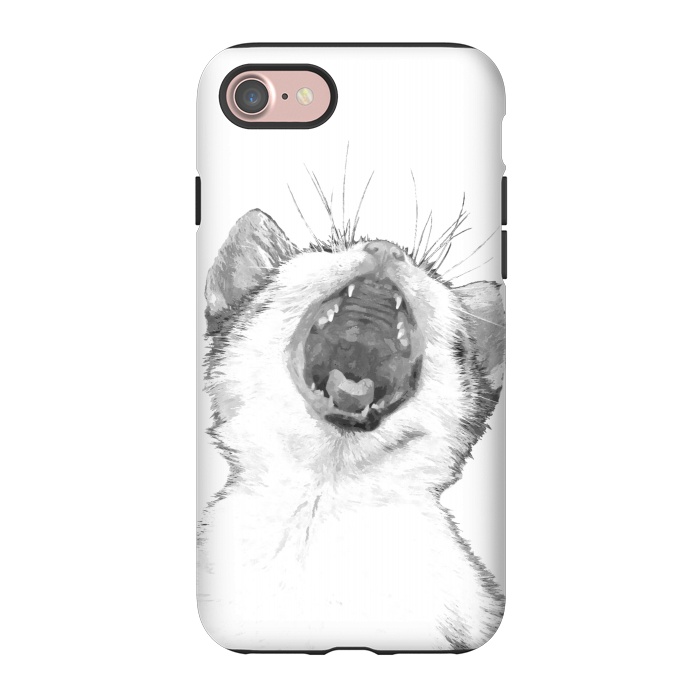 iPhone 7 StrongFit Black and White Sleepy Kitten  by Alemi