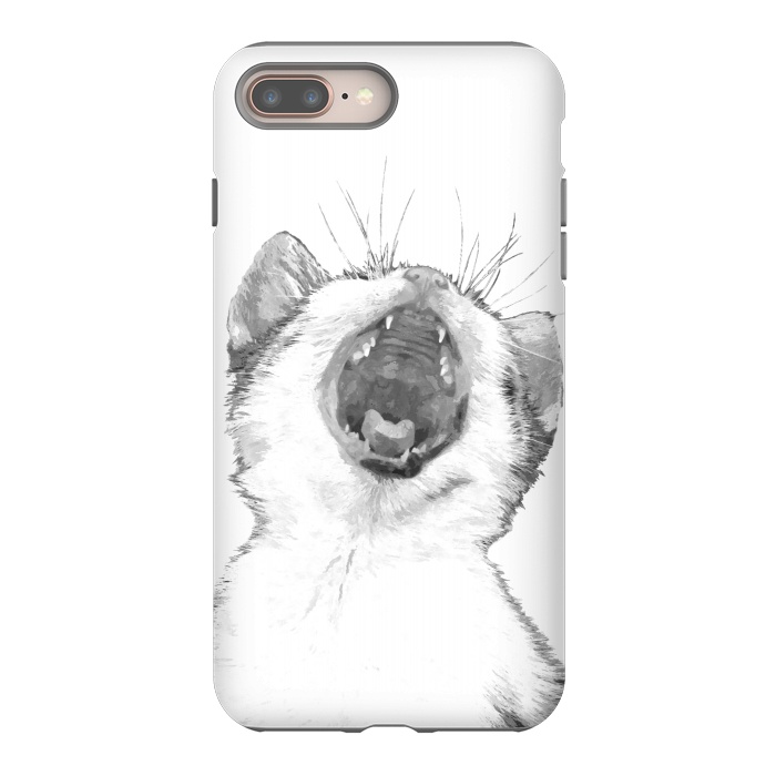 iPhone 7 plus StrongFit Black and White Sleepy Kitten  by Alemi