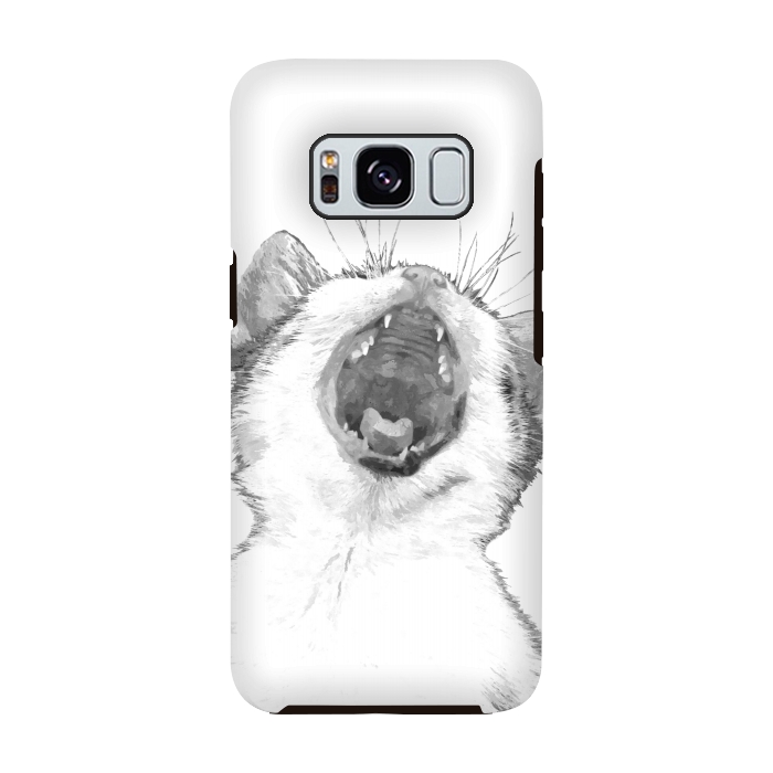 Galaxy S8 StrongFit Black and White Sleepy Kitten  by Alemi