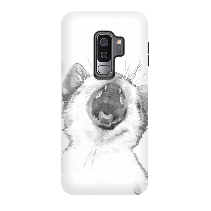 Galaxy S9 plus StrongFit Black and White Sleepy Kitten  by Alemi