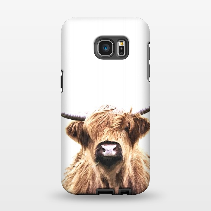 Galaxy S7 EDGE StrongFit Highland Cow Portrait by Alemi