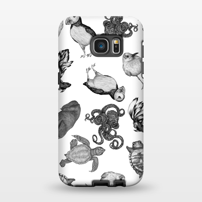 Galaxy S7 EDGE StrongFit Cute Sea Animals Party by ECMazur 