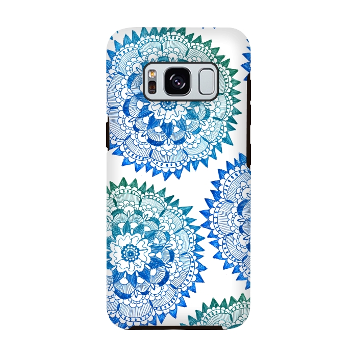 Galaxy S8 StrongFit Blue Bohemian Mandala by ECMazur 