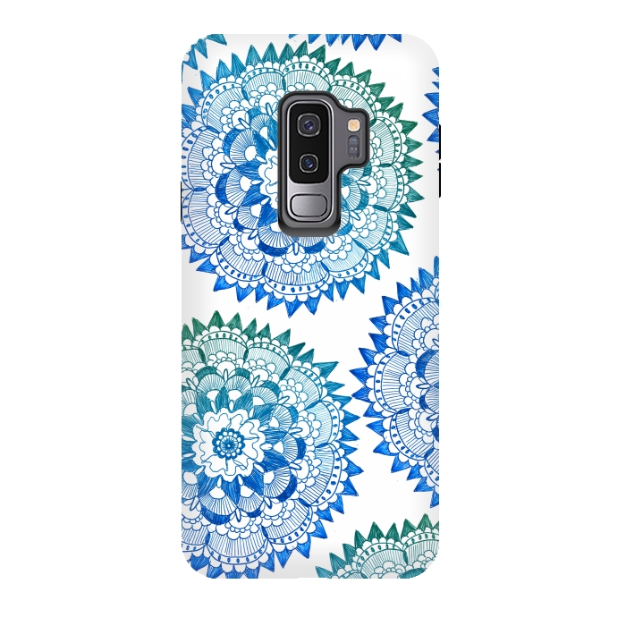 Galaxy S9 plus StrongFit Blue Bohemian Mandala by ECMazur 