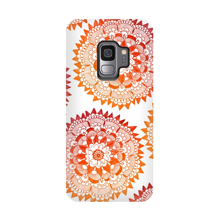 Galaxy S9 StrongFit Red Bohemian Mandala by ECMazur 