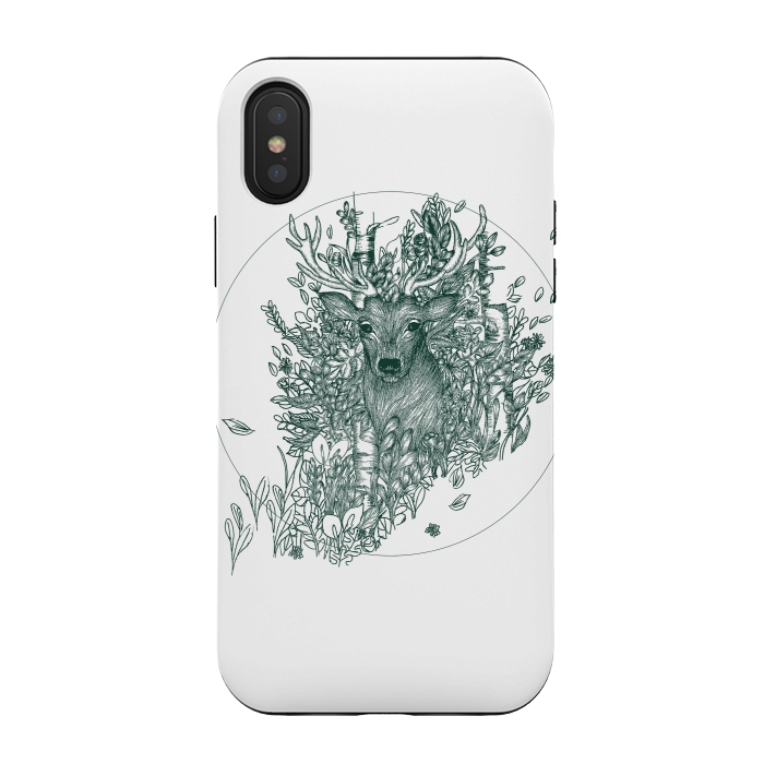 iPhone Xs / X StrongFit Stag and Forest by ECMazur 