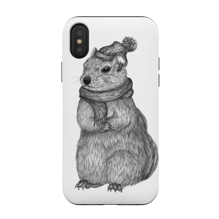 iPhone Xs / X StrongFit Chilly Chipmunk by ECMazur 