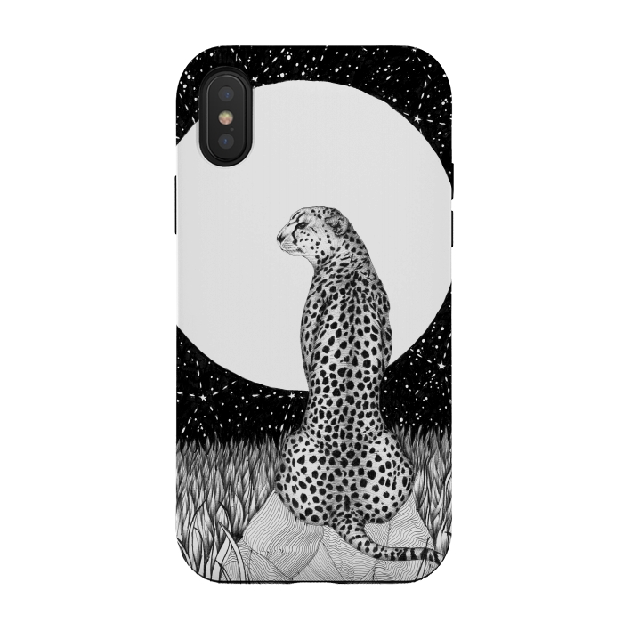 iPhone Xs / X StrongFit Cheetah Moon by ECMazur 