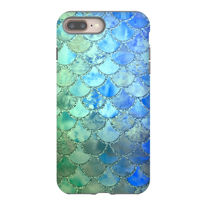 iPhone 7 plus StrongFit Ocean green and blue Mermaid Scales by  Utart