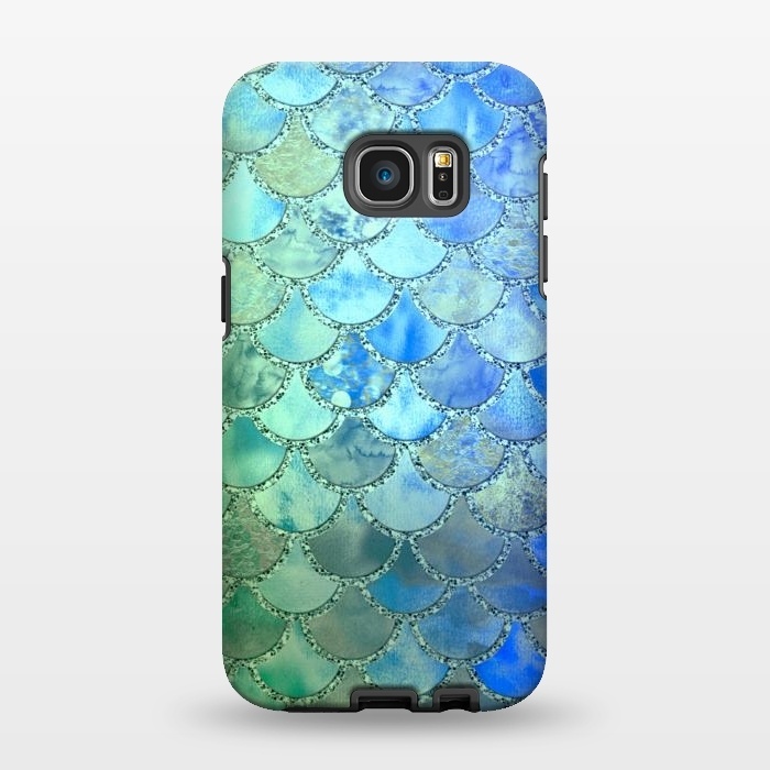 Galaxy S7 EDGE StrongFit Ocean green and blue Mermaid Scales by  Utart