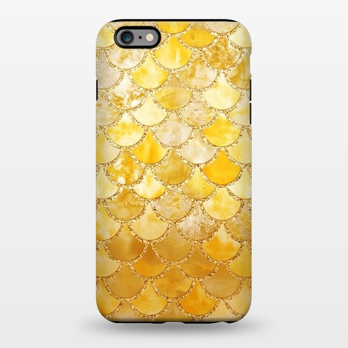 iPhone 6/6s plus StrongFit Gold Watercolor Mermaid Scales by  Utart