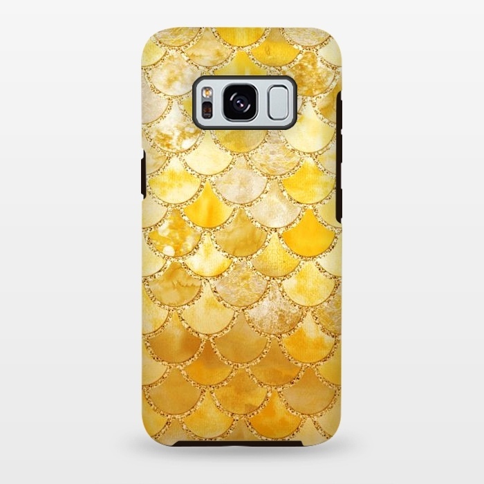 Galaxy S8 plus StrongFit Gold Watercolor Mermaid Scales by  Utart