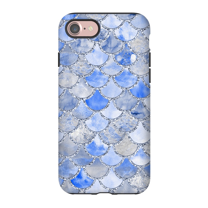 iPhone 7 StrongFit Blue and Silver Mermaid Scales by  Utart