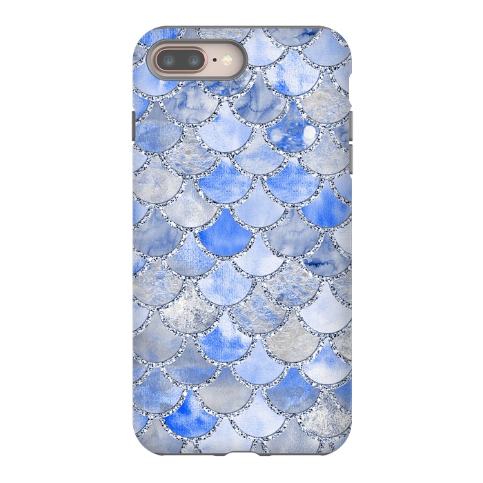 iPhone 7 plus StrongFit Blue and Silver Mermaid Scales by  Utart
