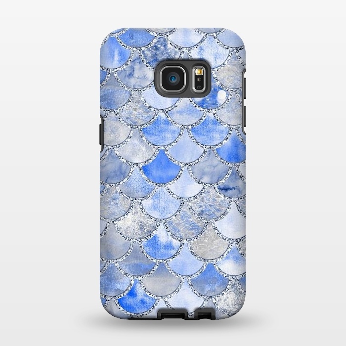 Galaxy S7 EDGE StrongFit Blue and Silver Mermaid Scales by  Utart