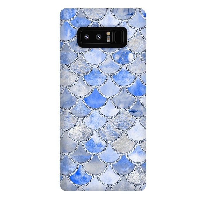 Galaxy Note 8 StrongFit Blue and Silver Mermaid Scales by  Utart