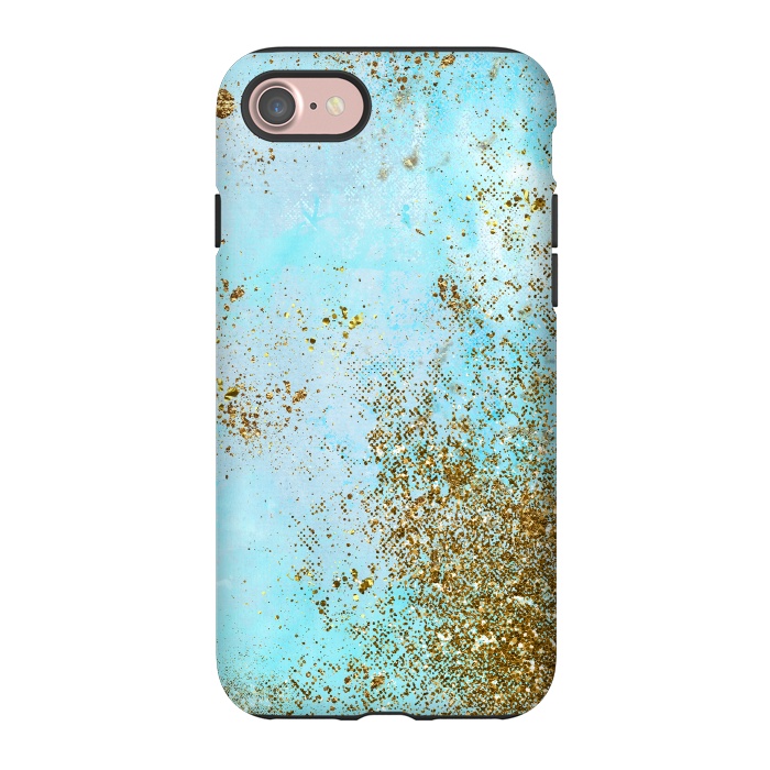 iPhone 7 StrongFit Gold and Teal Mermaid Glitter Foam by  Utart