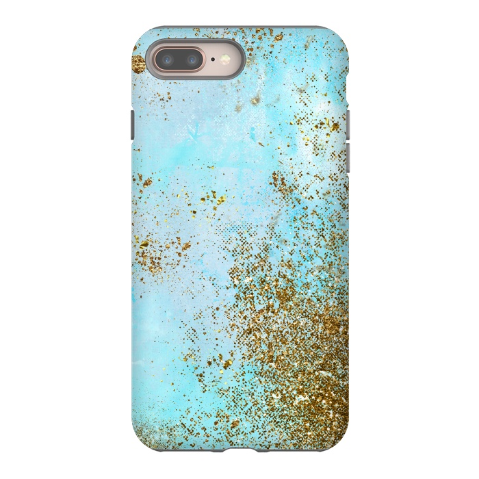 iPhone 7 plus StrongFit Gold and Teal Mermaid Glitter Foam by  Utart