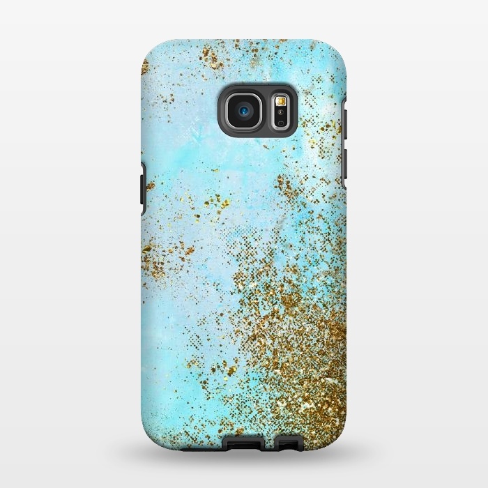Galaxy S7 EDGE StrongFit Gold and Teal Mermaid Glitter Foam by  Utart
