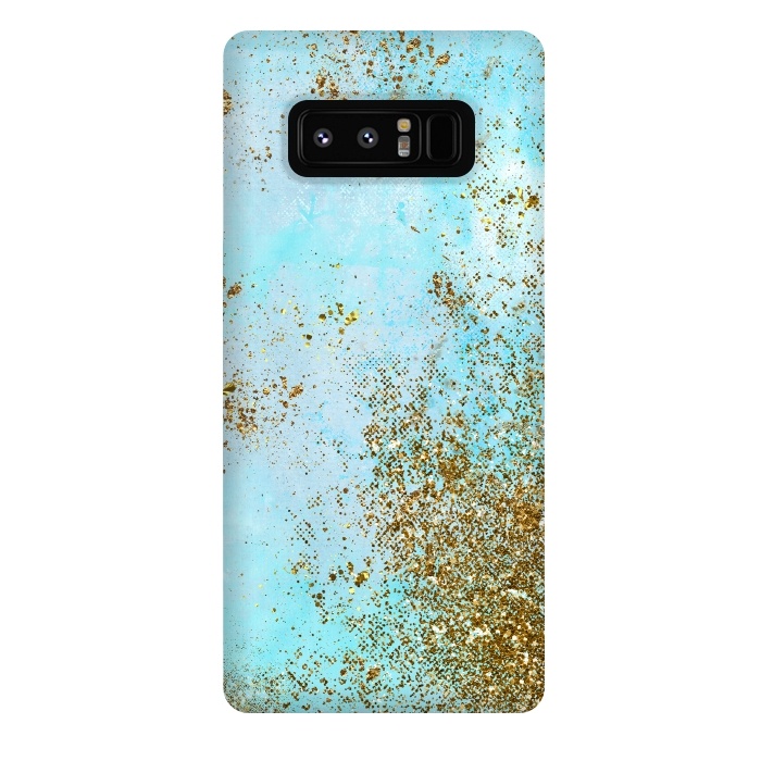 Galaxy Note 8 StrongFit Gold and Teal Mermaid Glitter Foam by  Utart