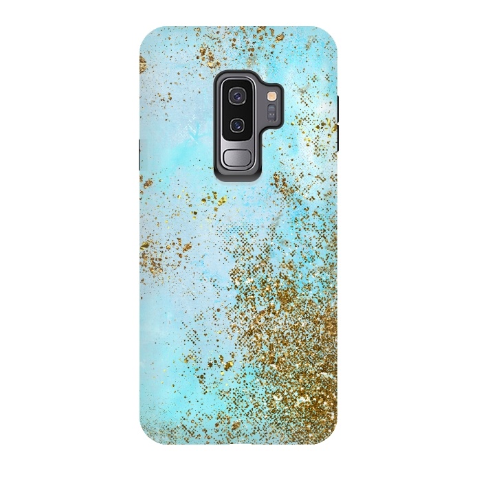 Galaxy S9 plus StrongFit Gold and Teal Mermaid Glitter Foam by  Utart