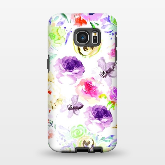 Galaxy S7 EDGE StrongFit Different Watercolor Roses by Bledi