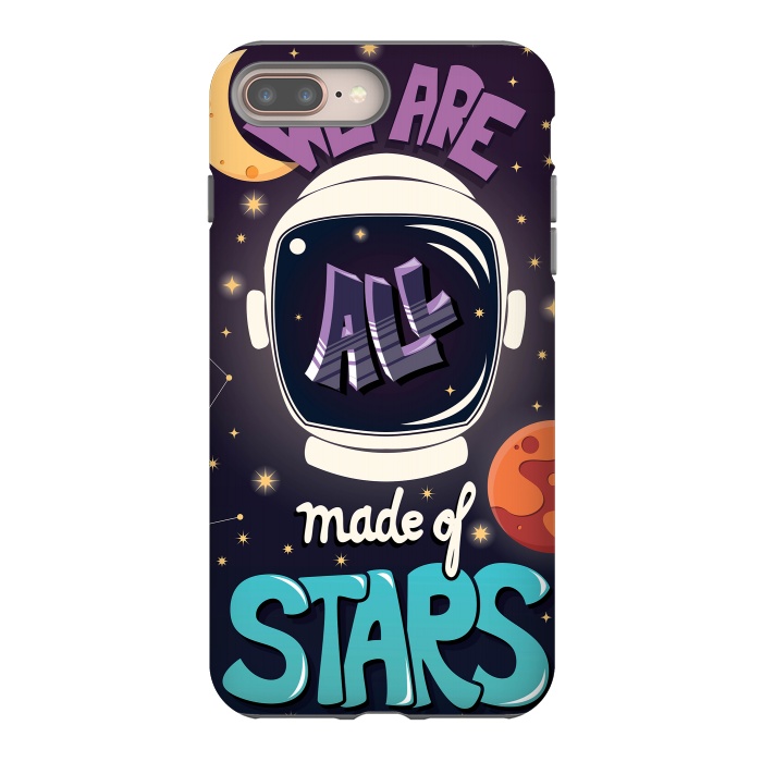 iPhone 7 plus StrongFit We are all made of stars, typography modern poster design with astronaut helmet and night sky by Jelena Obradovic