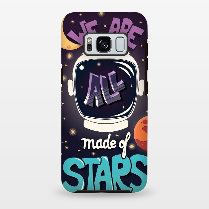 Galaxy S8 plus StrongFit We are all made of stars, typography modern poster design with astronaut helmet and night sky by Jelena Obradovic