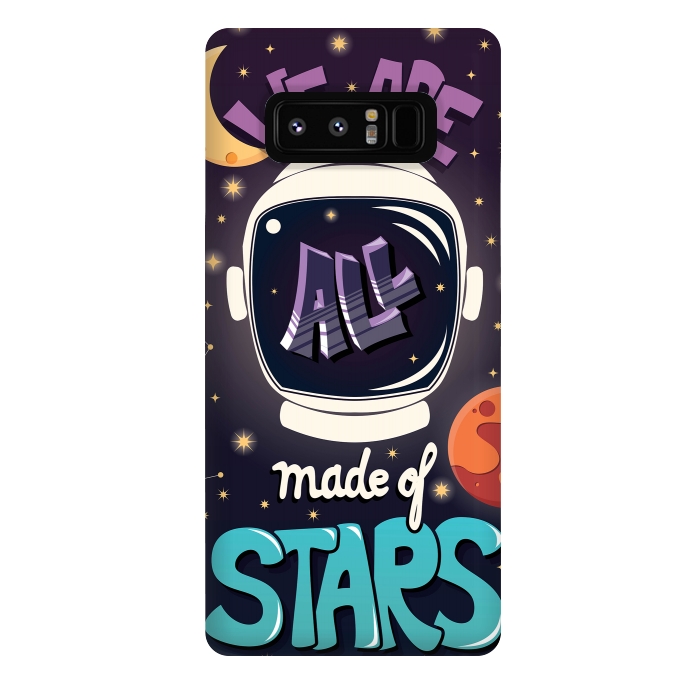 Galaxy Note 8 StrongFit We are all made of stars, typography modern poster design with astronaut helmet and night sky by Jelena Obradovic