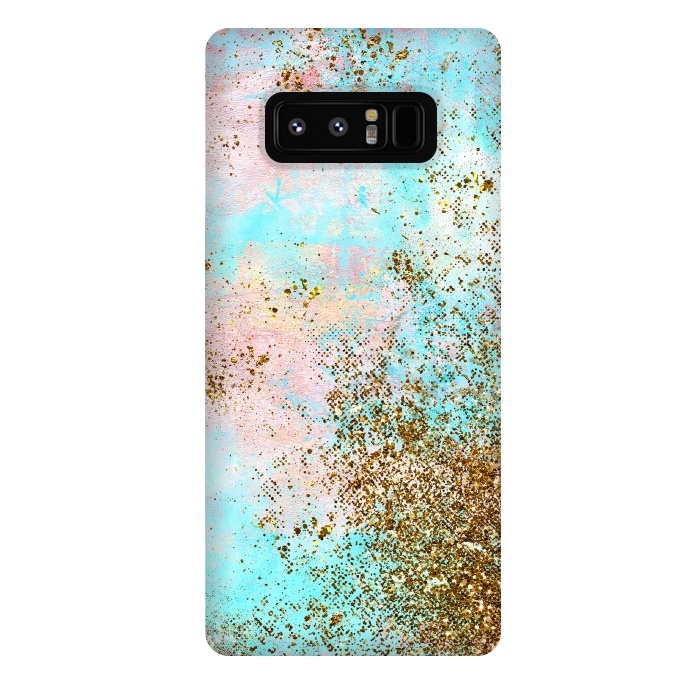 Galaxy Note 8 StrongFit Pink and Teal and Gold Mermaid Glitter Seafoam by  Utart