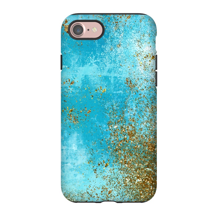 iPhone 7 StrongFit Teal and Gold Mermaid Ocean Seafoam by  Utart