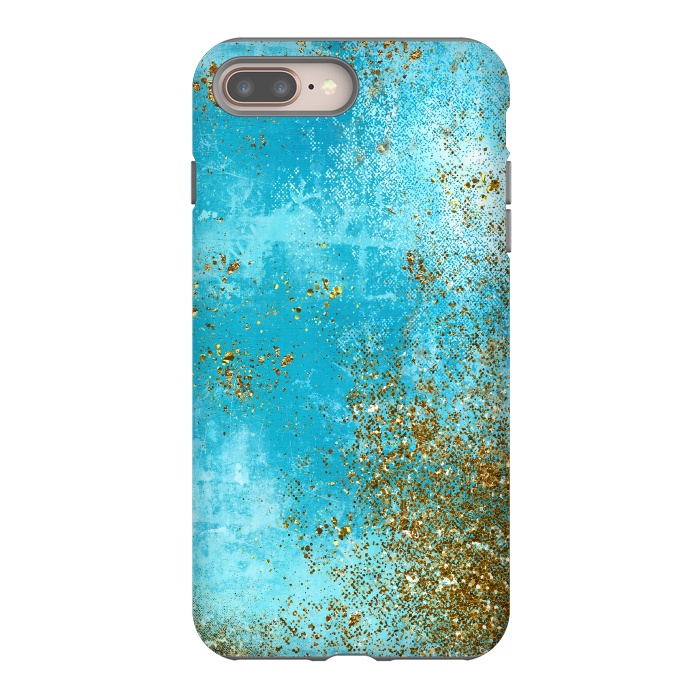 iPhone 7 plus StrongFit Teal and Gold Mermaid Ocean Seafoam by  Utart