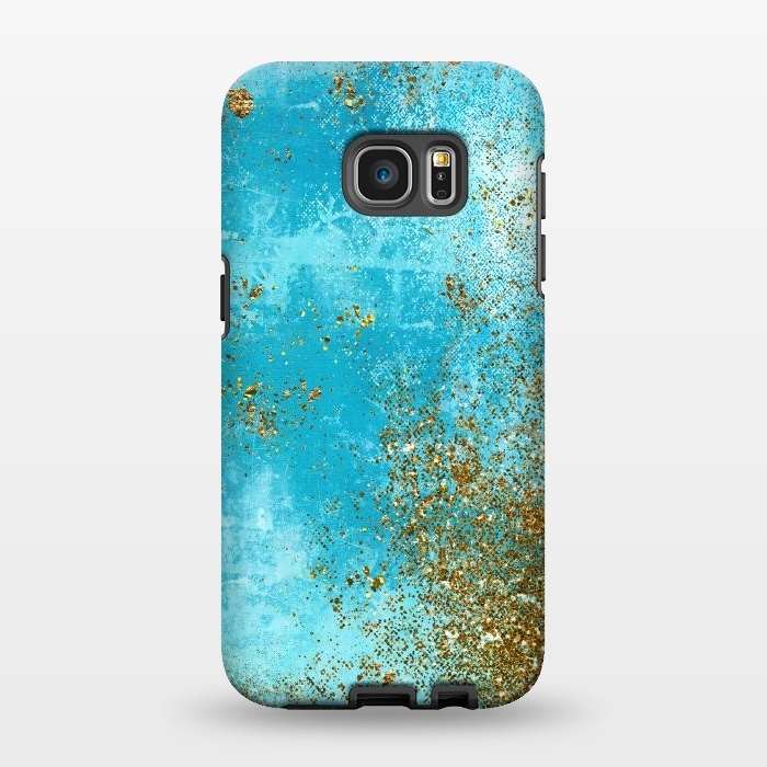 Galaxy S7 EDGE StrongFit Teal and Gold Mermaid Ocean Seafoam by  Utart