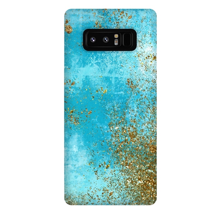 Galaxy Note 8 StrongFit Teal and Gold Mermaid Ocean Seafoam by  Utart