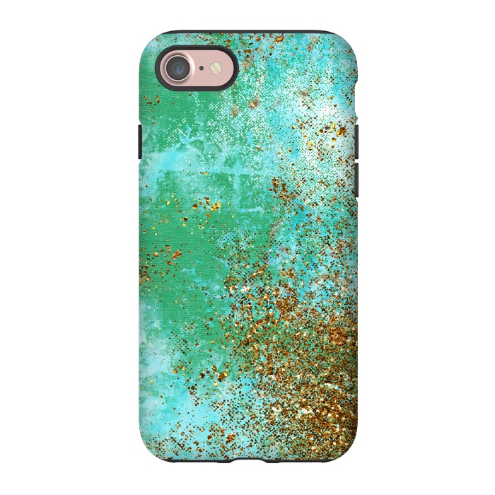 iPhone 7 StrongFit Green and Gold Mermaid Glitter SeaFoam by  Utart
