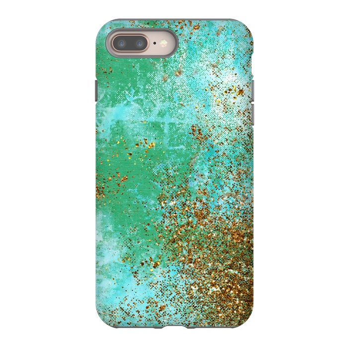 iPhone 7 plus StrongFit Green and Gold Mermaid Glitter SeaFoam by  Utart