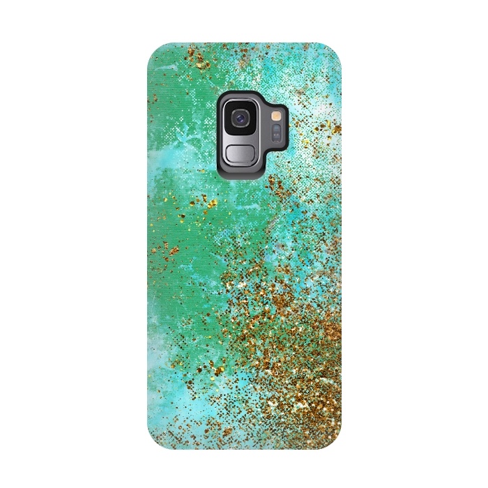 Galaxy S9 StrongFit Green and Gold Mermaid Glitter SeaFoam by  Utart