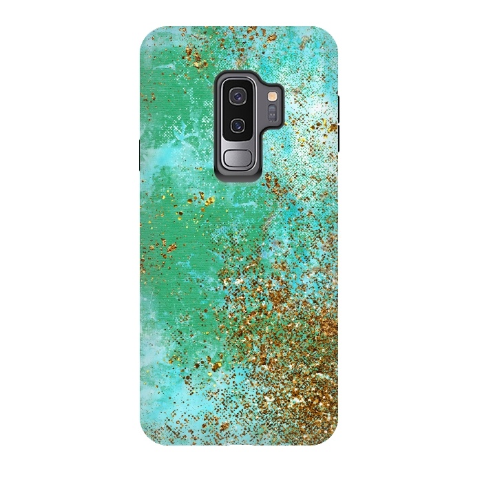 Galaxy S9 plus StrongFit Green and Gold Mermaid Glitter SeaFoam by  Utart