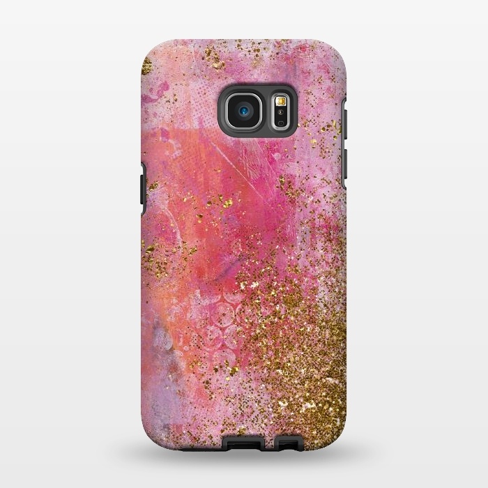 Galaxy S7 EDGE StrongFit Pink and Gold Mermaid Glitter Seafoam by  Utart