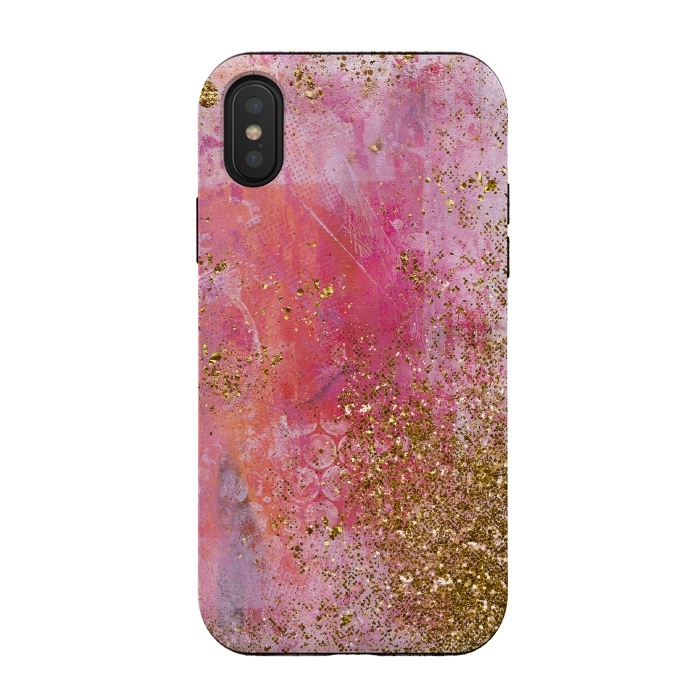 iPhone Xs / X StrongFit Pink and Gold Mermaid Glitter Seafoam by  Utart