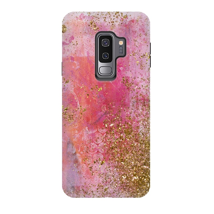 Galaxy S9 plus StrongFit Pink and Gold Mermaid Glitter Seafoam by  Utart