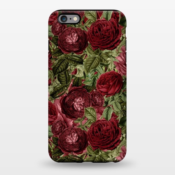 iPhone 6/6s plus StrongFit Victorian Dark Red Vintage Roses by  Utart