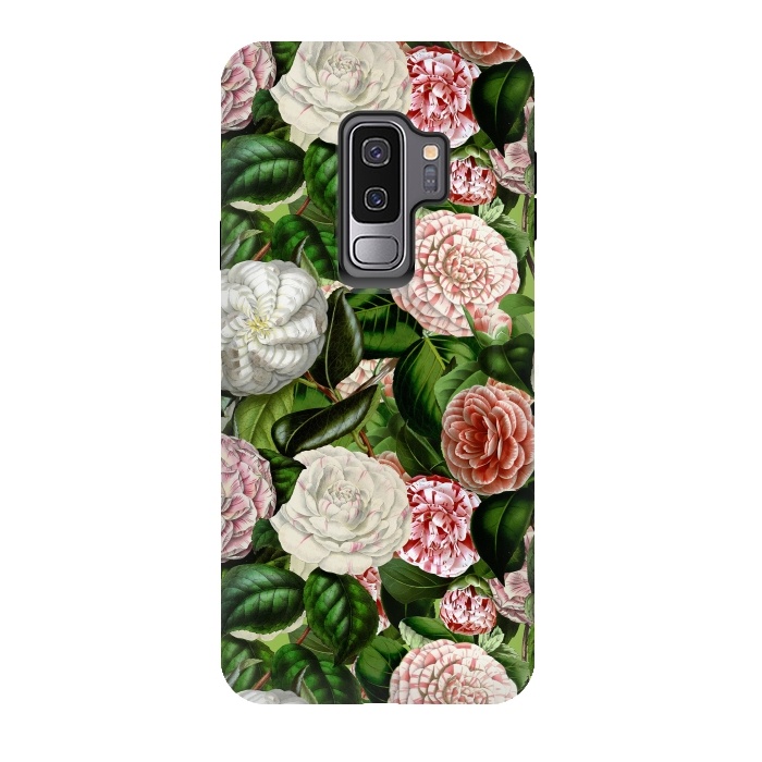 Galaxy S9 plus StrongFit Victorian Vintage Camellia Pattern by  Utart