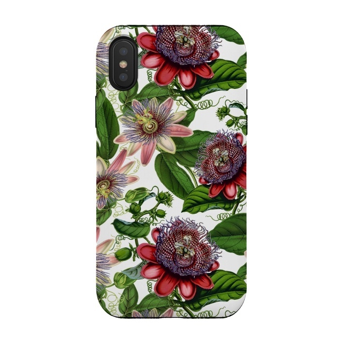 iPhone Xs / X StrongFit Colorful Vintage Passiflora Pattern by  Utart