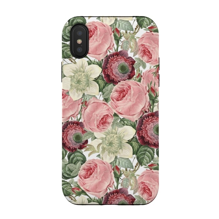 iPhone Xs / X StrongFit Pastel Vintage Roses Pattern by  Utart