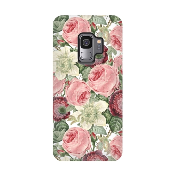 Galaxy S9 StrongFit Pastel Vintage Roses Pattern by  Utart