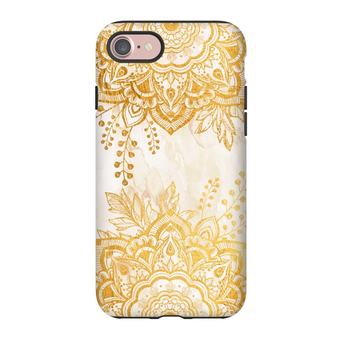 iPhone 7 StrongFit Queen Starring of Mandala-Gold Sunflower II by ''CVogiatzi.